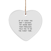 Gifts from Men to Paralegals, Funny Heart Ornament for Christmas Unique Gifts - Image 1