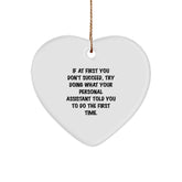 Funny Personal Assistant Christmas Unique Gifts from Friends, Heart Ornament for Personal Assistant, Inspirational Quote - Image 1