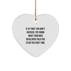 Funny Web Developer Gifts from Friends - Heart Ornament for Men or Women, Christmas Unique Gifts for Coworkers or Family - Image 1