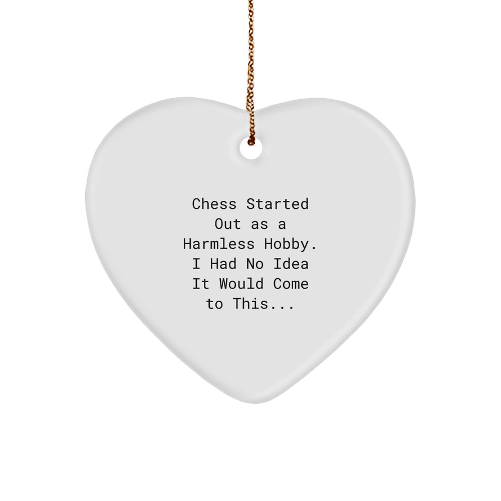Funny Chess Heart Ornament Gifts for Chess Lovers, Christmas Unique Gifts from Friends, Family, Coworkers - Image 1