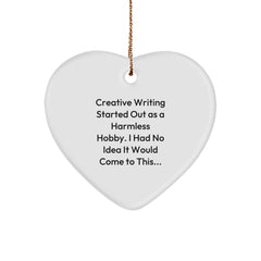 Creative Writing Heart Ornament Gifts from Men, Women, or Friends to Creative Writing Enthusiasts, Funny Quote, Christmas Unique Gifts - Image 1