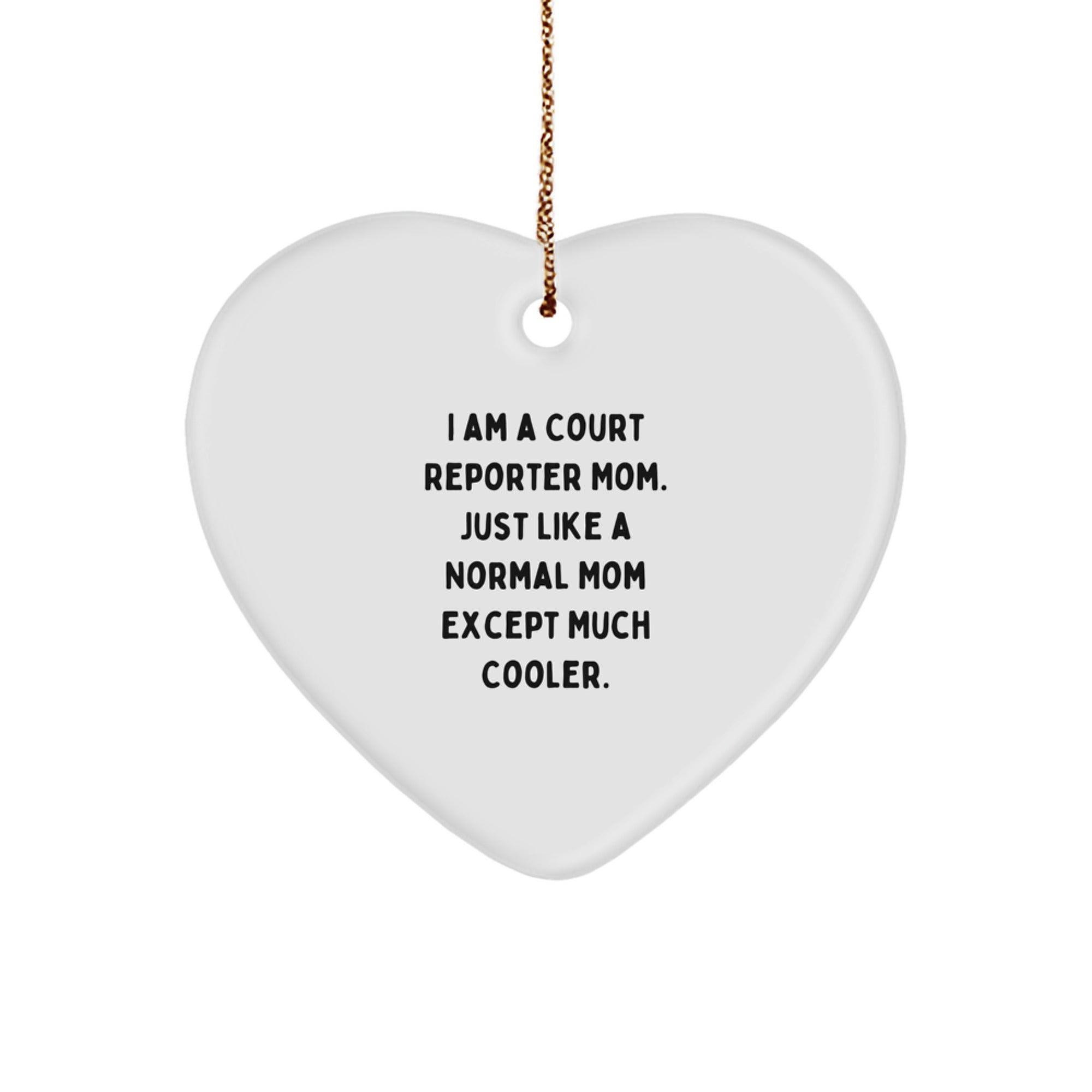 Court Reporter Gifts from Mom, Vibrant Heart Ornament for Christmas - Funny Quote Inside, Unique Court Reporter Mom Gifts for Family, Friends, or Coworkers - Image 1