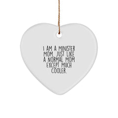 Minister Mom Heart Ornament Gifts from Men to Minister for Christmas - Image 1