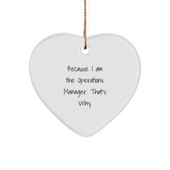 Operations Manager Heart Ornament, Funny Quote, Christmas Unique Gifts from Friends, Gifts for Operations Manager - Image 1