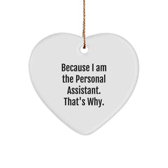 Funny Personal Assistant Gifts: Heart Ornament with Quote, Gifts from Friends for Personal Assistants, Unique Christmas Unique Gifts for Women, Men, Coworkers, Family - Image 1