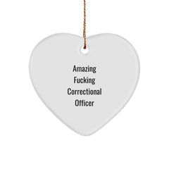 Funny Correctional Officer Gifts - 'Amazing' Heart Ornament for Men, Women, or Friends - Unique Christmas Unique Gift from Family or Coworkers - Image 1