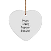 Funny Radiation Therapist Gifts from Friends - 'Amazing' Heart Ornament for Men Radiation Therapist, Radiation Therapist Heart Ornament, Christmas Unique Gifts - Image 1