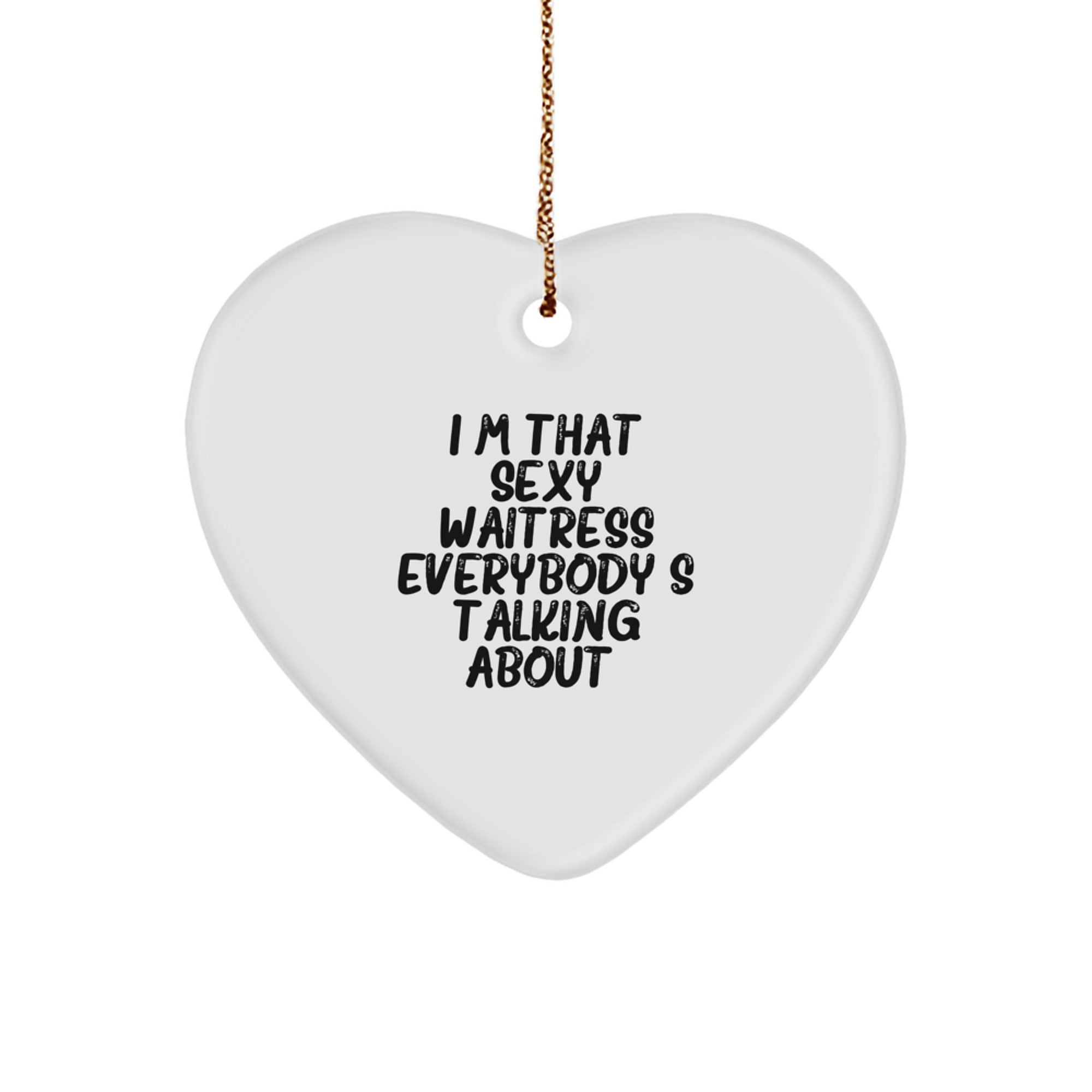 Sexy Waitress Heart Ornament Gifts from Men to Waitress Friends at Christmas - Image 1