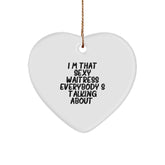 Sexy Waitress Heart Ornament Gifts from Men to Waitress Friends at Christmas - Image 1