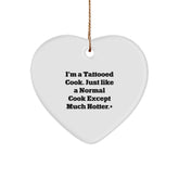 Funny Cook Gifts for Him from I'm A Tattooed Cook Heart Ornament, Christmas Unique Gifts for Cook Lovers - Image 1