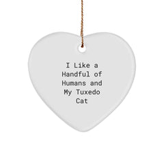 Funny Tuxedo Cat Heart Ornament Gifts for Men, Women, or Friends from Family - Christmas Unique Gifts - Image 1