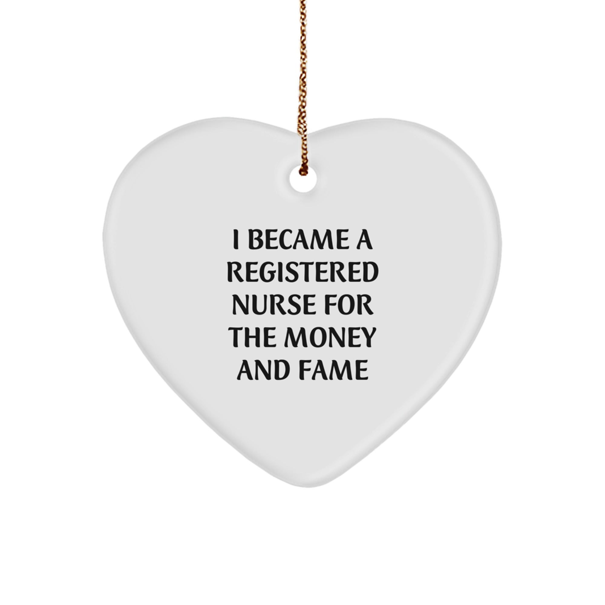 Funny Registered Nurse Heart Ornament Gifts from Friends for Registered Nurses on Christmas - Image 1