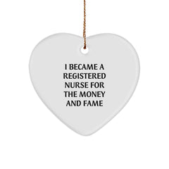 Funny Registered Nurse Heart Ornament Gifts from Friends for Registered Nurses on Christmas - Image 1