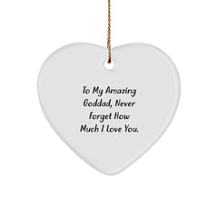 Funny Goddad Heart Ornament, To My Amazing Goddad, Never Forget How Much I Love You., Gifts from Men to Goddad for Christmas - Image 1