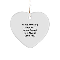 Funny Heart Shaped Ornament Gifts from Family for Stepdad on Christmas Unique Gifts - Image 1