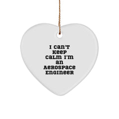 Funny I Can't Keep Calm I'm An Aerospace Engineer Heart Ornament, Gifts from Family to Aerospace Engineer, Christmas Unique Gifts - Image 1