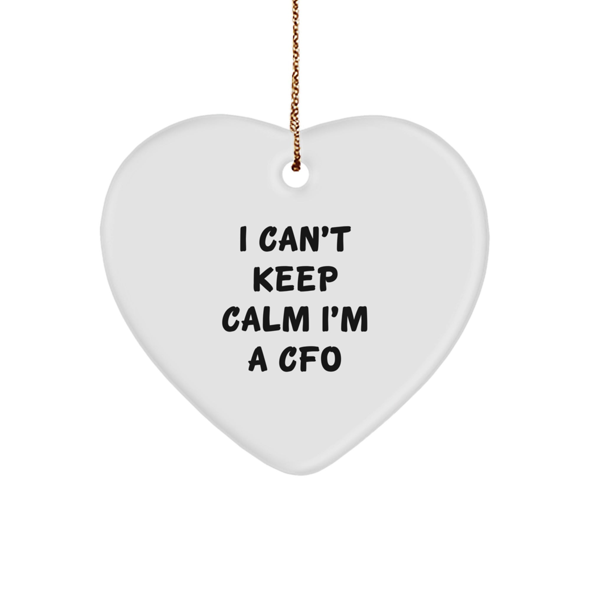 Funny CFO Gifts from Women for Men CFO Christmas Unique Heart Ornament - I Can't Keep Calm I'm A 'CFO' Decor - Image 1
