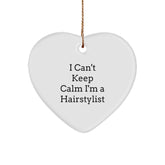 Funny Hairstylist Gifts from Friends - I'm a Hairstylist Heart Ornament for Christmas Unique Gifts - Image 1