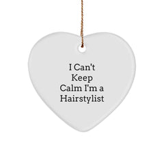 Funny Hairstylist Gifts from Friends - I'm a Hairstylist Heart Ornament for Christmas Unique Gifts - Image 1