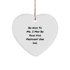 Funny Vice President Gifts for Him, Heart Ornament with Inspirational Quote, Gifts from Men to Vice President or Coworkers, Christmas Unique Gifts - Image 1