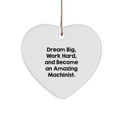 Funny Inspirational Machinist Heart Ornaments Gifts from Dad to Son for Machinist Men Christmas Unique Gifts - Image 1