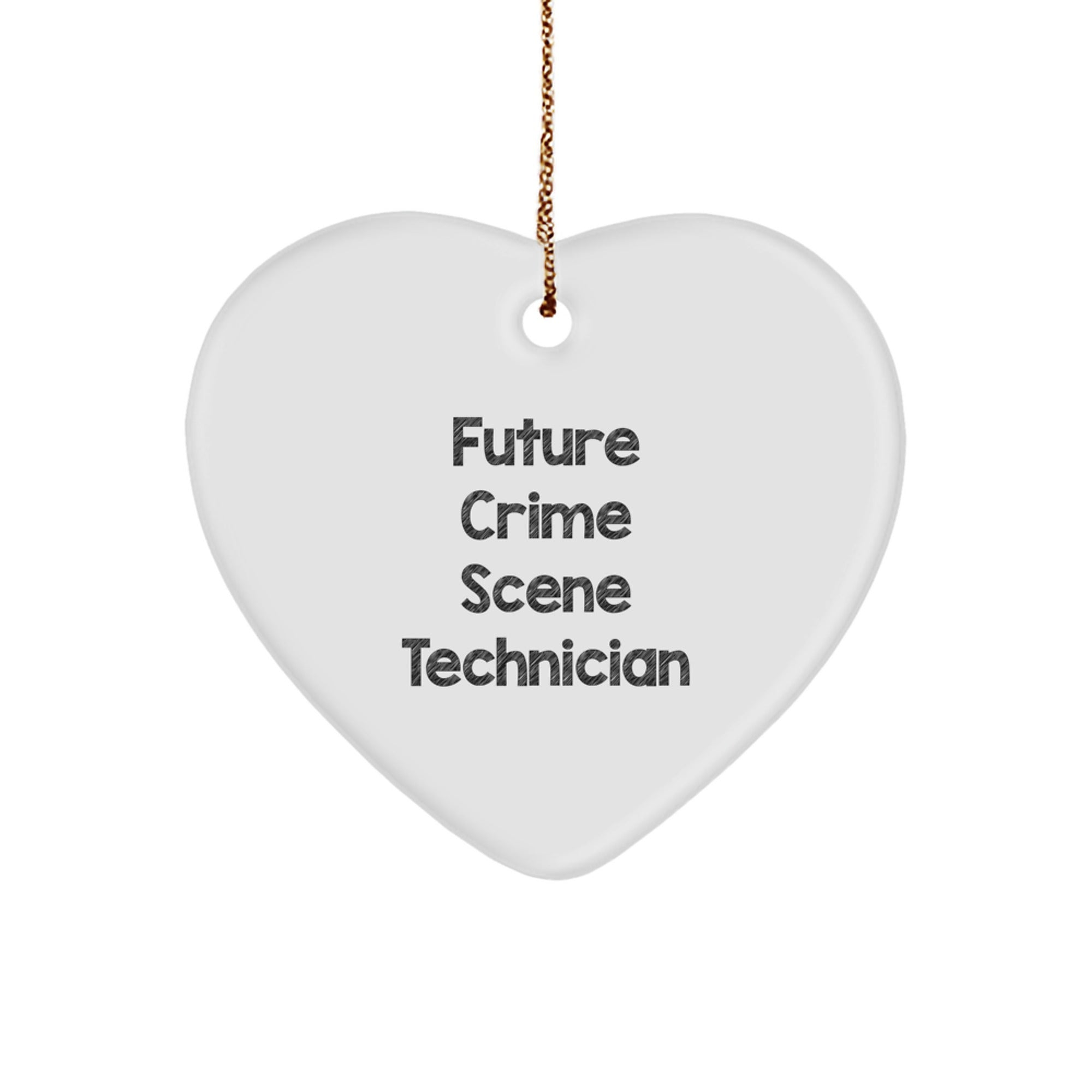 Funny Crime Scene Technician Gifts for Men, Christmas Unique Gifts from Friends, Heart Ornament for Future Crime Scene Tech - Image 1