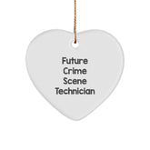 Funny Crime Scene Technician Gifts for Men, Christmas Unique Gifts from Friends, Heart Ornament for Future Crime Scene Tech - Image 1