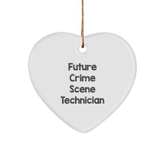 Funny Crime Scene Technician Gifts for Men, Christmas Unique Gifts from Friends, Heart Ornament for Future Crime Scene Tech - Image 1