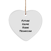 Crime Scene Technician Gifts from Men, Heart Ornament for Future Crime Scene Technician, Funny 'I'm a Future Crime Scene Technician in Training' Christmas Unique Gifts - Image 1