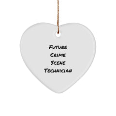 Crime Scene Technician Gifts from Men, Heart Ornament for Future Crime Scene Technician, Funny 'I'm a Future Crime Scene Technician in Training' Christmas Unique Gifts - Image 1