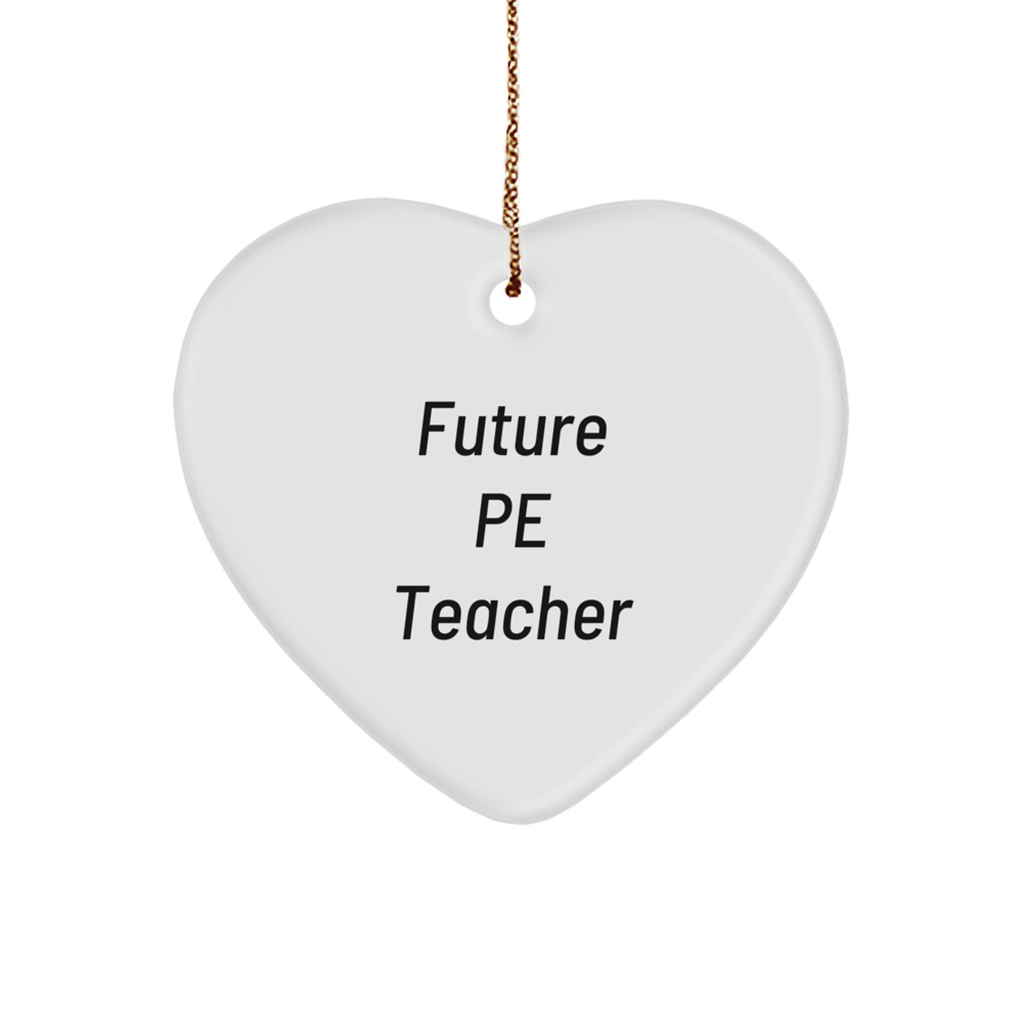 Funny Future PE Teacher Heart Ornament Gifts from Family, Perfect for PE Teacher Men, Women, Friends, Coworkers, or Family Members Christmas Unique Gifts - Image 1