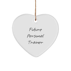 Funny Future Personal Trainer Heart Ornament Gifts for Men, Women, Personal Trainer, Christmas Unique Gifts from Friends, Family, Coworkers - Image 1