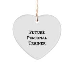 Funny Personal Trainer Gifts from Men, Heart Ornament 'Future Personal Trainer' Quote, Perfect Christmas Unique Gifts for Personal Trainers Men - Image 1