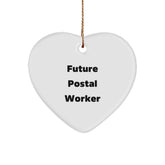 Funny Postal Worker Gifts, Heart Ornament Quote for Christmas, Gifts from Friends, Gifts for Postal Workers, Durable MDF with High-Gloss Finish, Unique Present Idea - Image 1