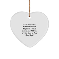 Gifts from Electrical Engineers to Electrical Engineers - Funny Quote Heart Ornament, Ideal Gifts for Christmas, Inspirational Electrical Engineer Gifts, Heart Shaped - Image 1