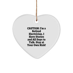 Funny Electrician Gifts for Men from Friends, Unique Heart Ornament for Christmas - Image 1