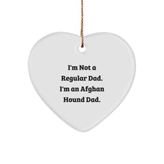 Funny Afghan Hound Dog Gifts, Heart Ornament for Dad, Gifts from Dad to Afghan Hound Dog Lovers, Christmas Unique Gifts for Friends, Family - Image 1
