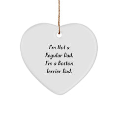Boston Terrier Dog Heart Ornament Gifts from Dad to Boston Terrier Dad on Christmas Unique Gifts - Image 1