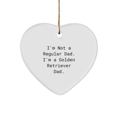 Golden Retriever Dad Gifts, Funny Quote Heart Ornament, Christmas Unique Gifts from Men to Golden Retriever Dog Lovers - Image 1