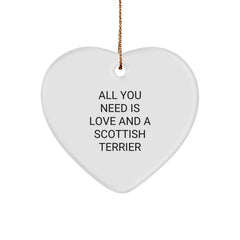 Funny Scottish Terrier Dog Gifts from Men to Friends - Heart Ornament with Inspirational Quote, Perfect Christmas Unique Gifts for Her, Him, or Scottish Terrier Dog Lovers - Image 1