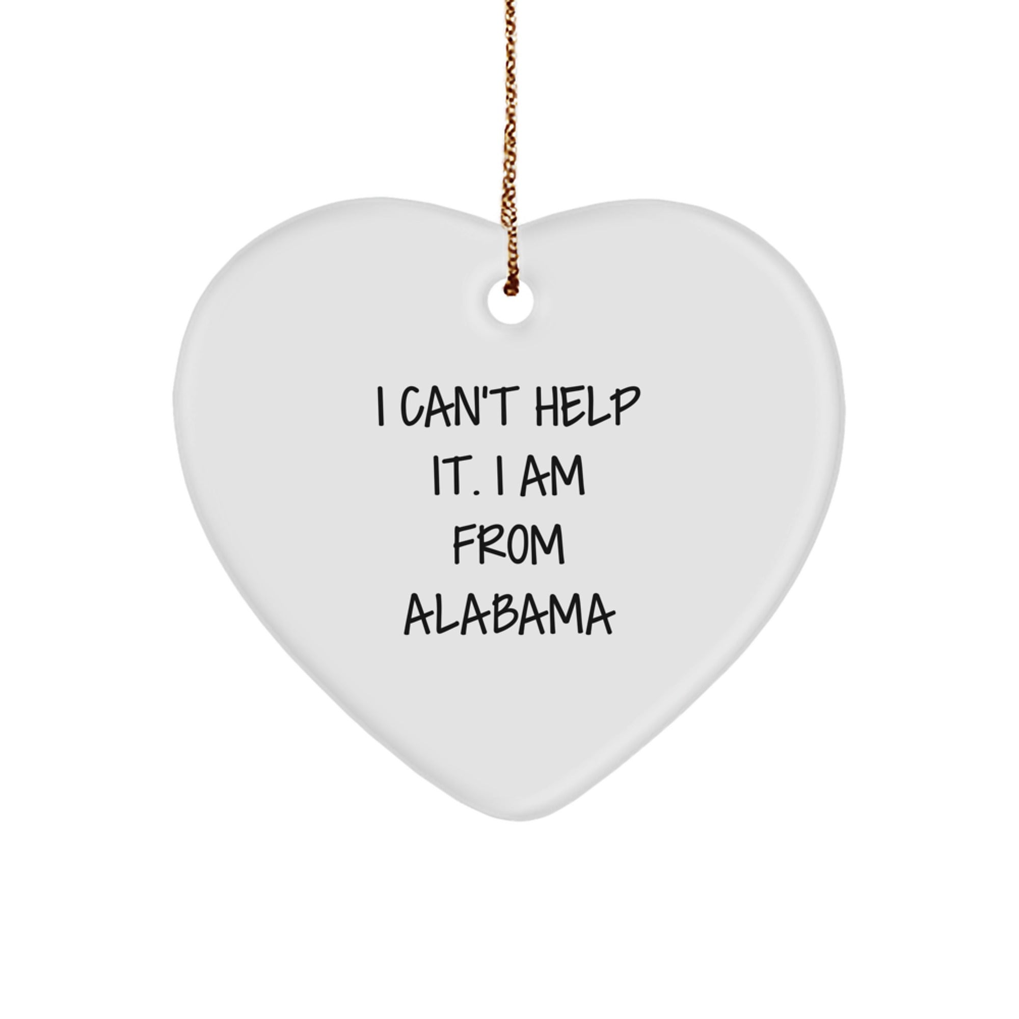 Funny Alabama Heart Ornament Gift from Friends to Family - Christmas Unique Gifts for Alabama Men Women - Image 1