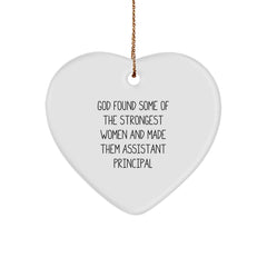 Funny Assistant Principal Gifts, Inspirational Heart Ornament for Strong Women, Christmas Unique Gifts from Friends to Assistant Principals - Image 1