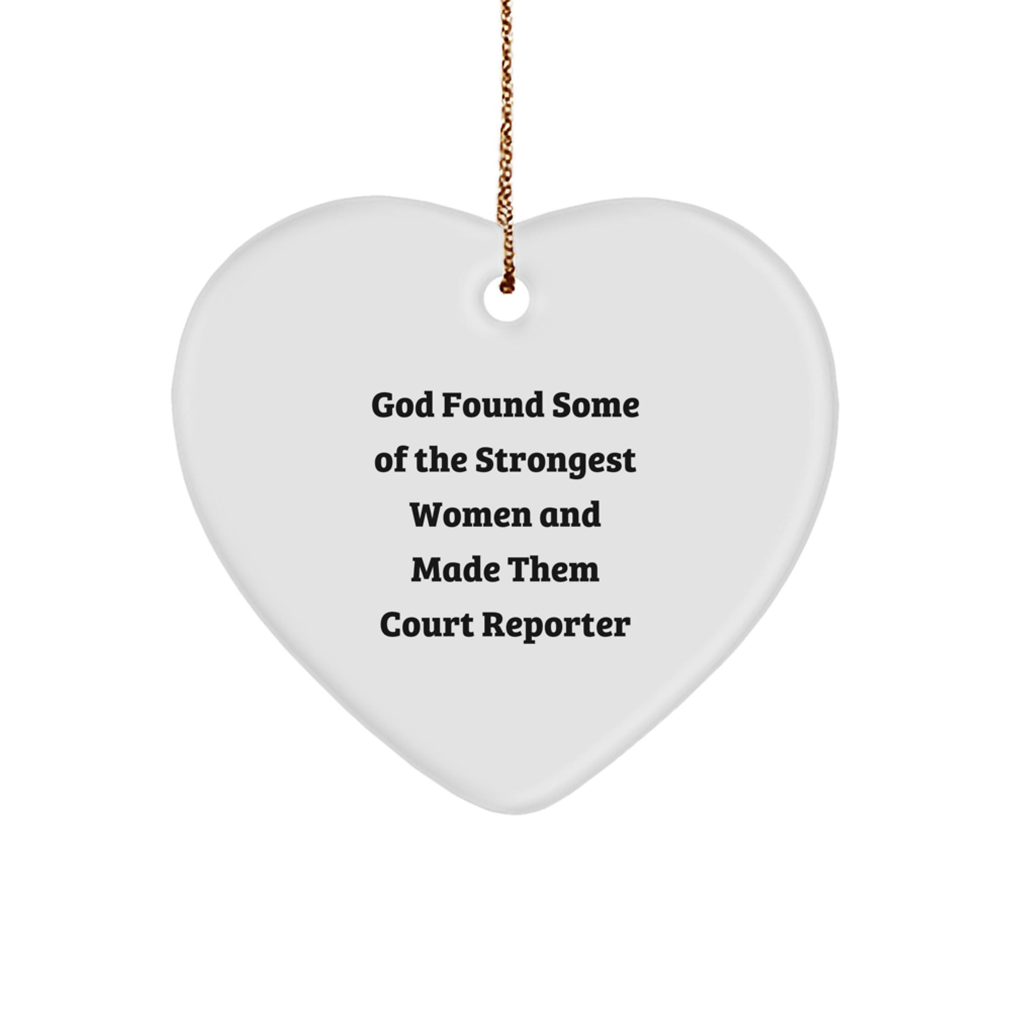 Funny Court Reporter Gifts for Women from Friends and Family - Heart Ornament - Image 1