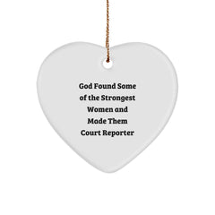 Funny Court Reporter Gifts for Women from Friends and Family - Heart Ornament - Image 1