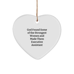 Funny Executive Assistant Heart Ornament Gifts from Women to Executive Assistants, Perfect for Christmas - Image 1