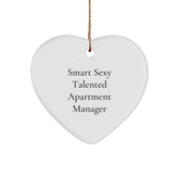 Smart Sexy Talented Apartment Manager Gifts from Friends, Heart Ornament for Christmas Unique Gifts - Image 1