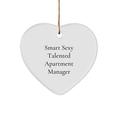 Smart Sexy Talented Apartment Manager Gifts from Friends, Heart Ornament for Christmas Unique Gifts - Image 1