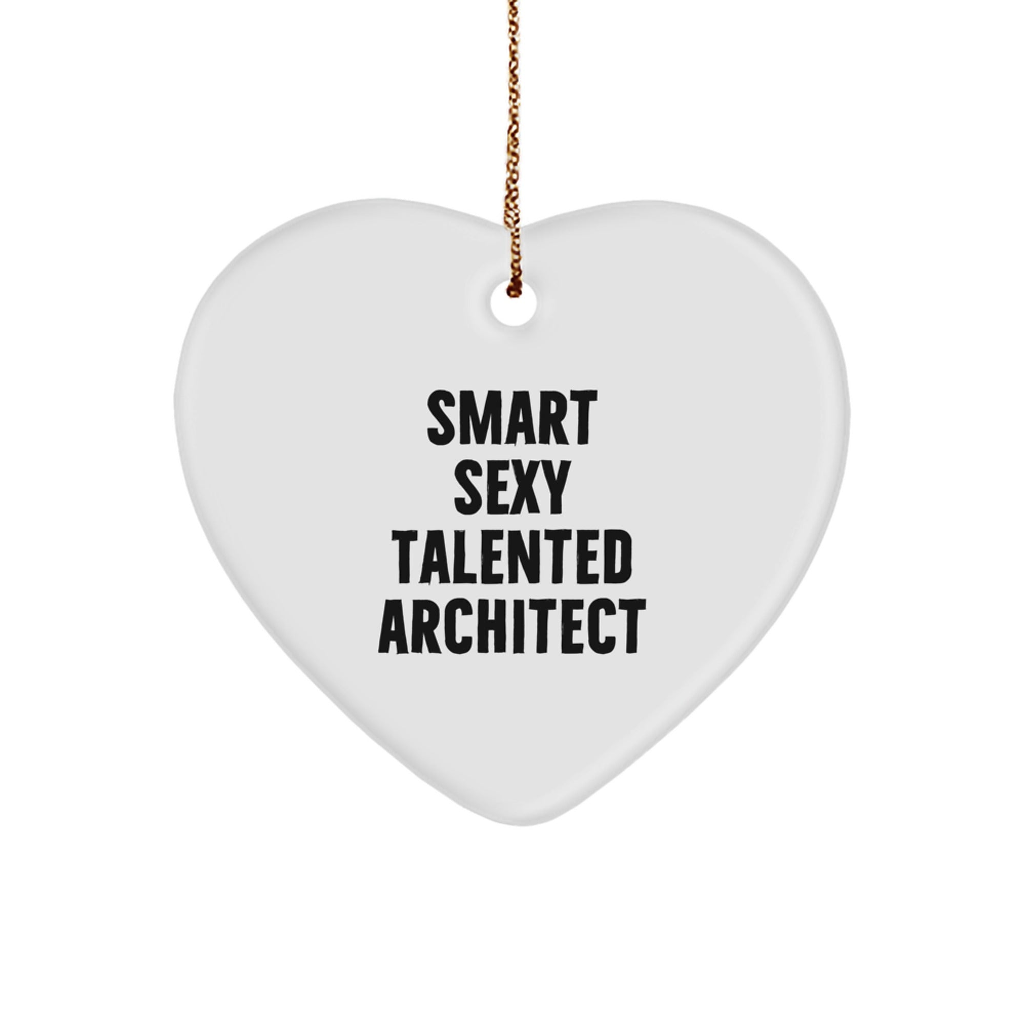 Funny Quote Architect Heart Ornament Gifts from Family, Christmas Unique Gifts for Smart Sexy Talented Architects - Image 1