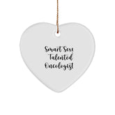 Heartfelt Gifts from Friends, Family & Coworkers - Inspirational Oncologist Quote Heart Ornament, Christmas, White, Unique, Funny, Gifts for Men - Image 1