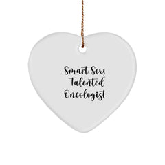 Heartfelt Gifts from Friends, Family & Coworkers - Inspirational Oncologist Quote Heart Ornament, Christmas, White, Unique, Funny, Gifts for Men - Image 1